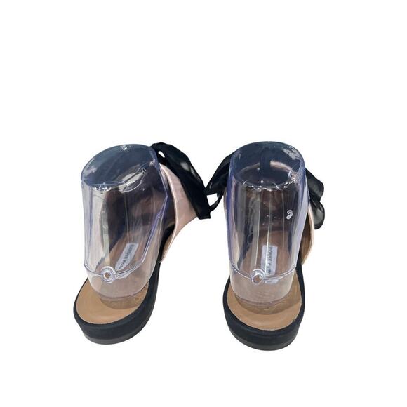 TABITHA SIMMONS Pale Pink / Black Chiffon Bow Pointed Toe Flats sz 41 (US 10) - Picture 7 of 8